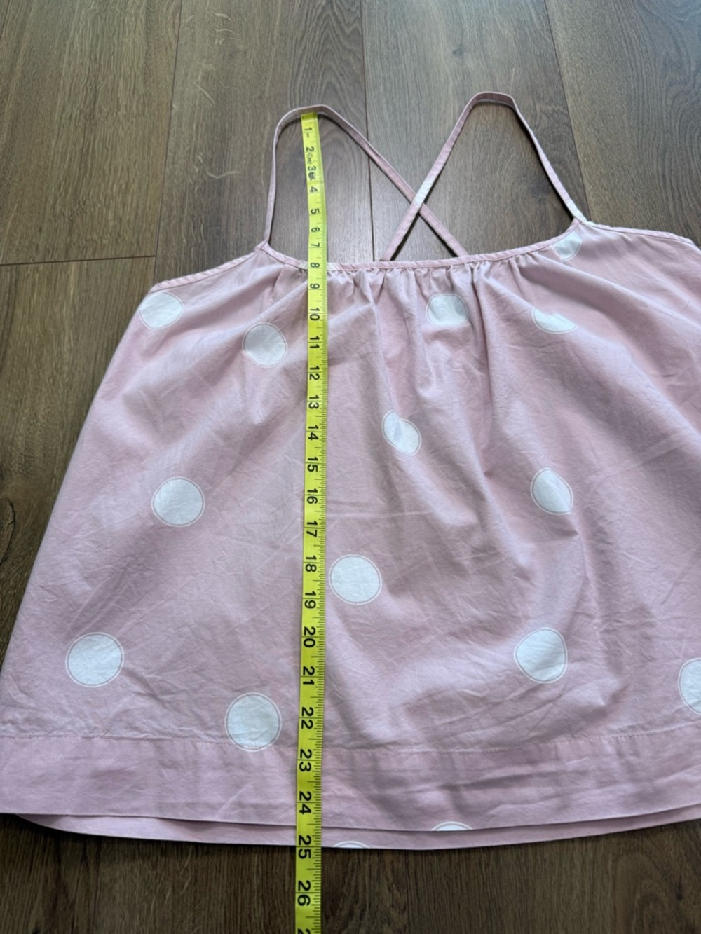 Printfresh Pink Polka Dot Organic Cotton Pajama Cami Tank Strappy Boho Top XL - Picture 9 of 9